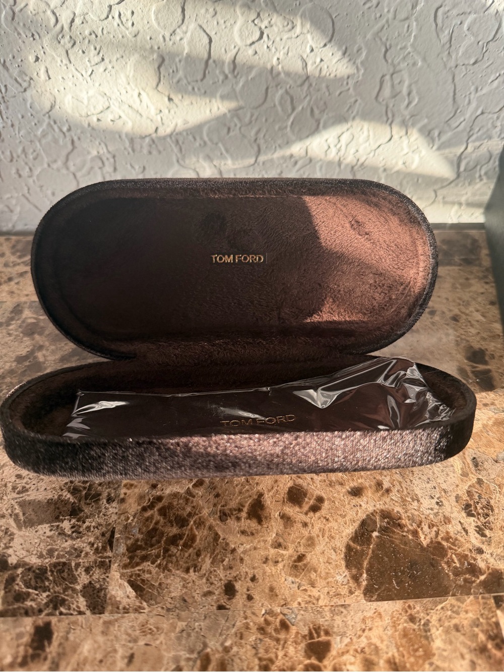 Tom Ford Brown Velvet Sunglasses Case